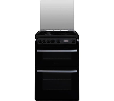 HOTPOINT  DSG60K 60 cm Gas Cooker - Black & Stainless Steel